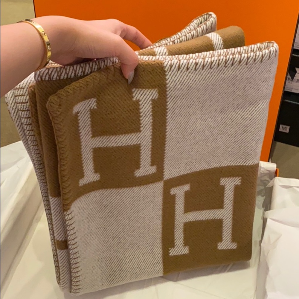 Hermès classic H logo blanket